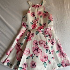 Girls Pink Floral Dress